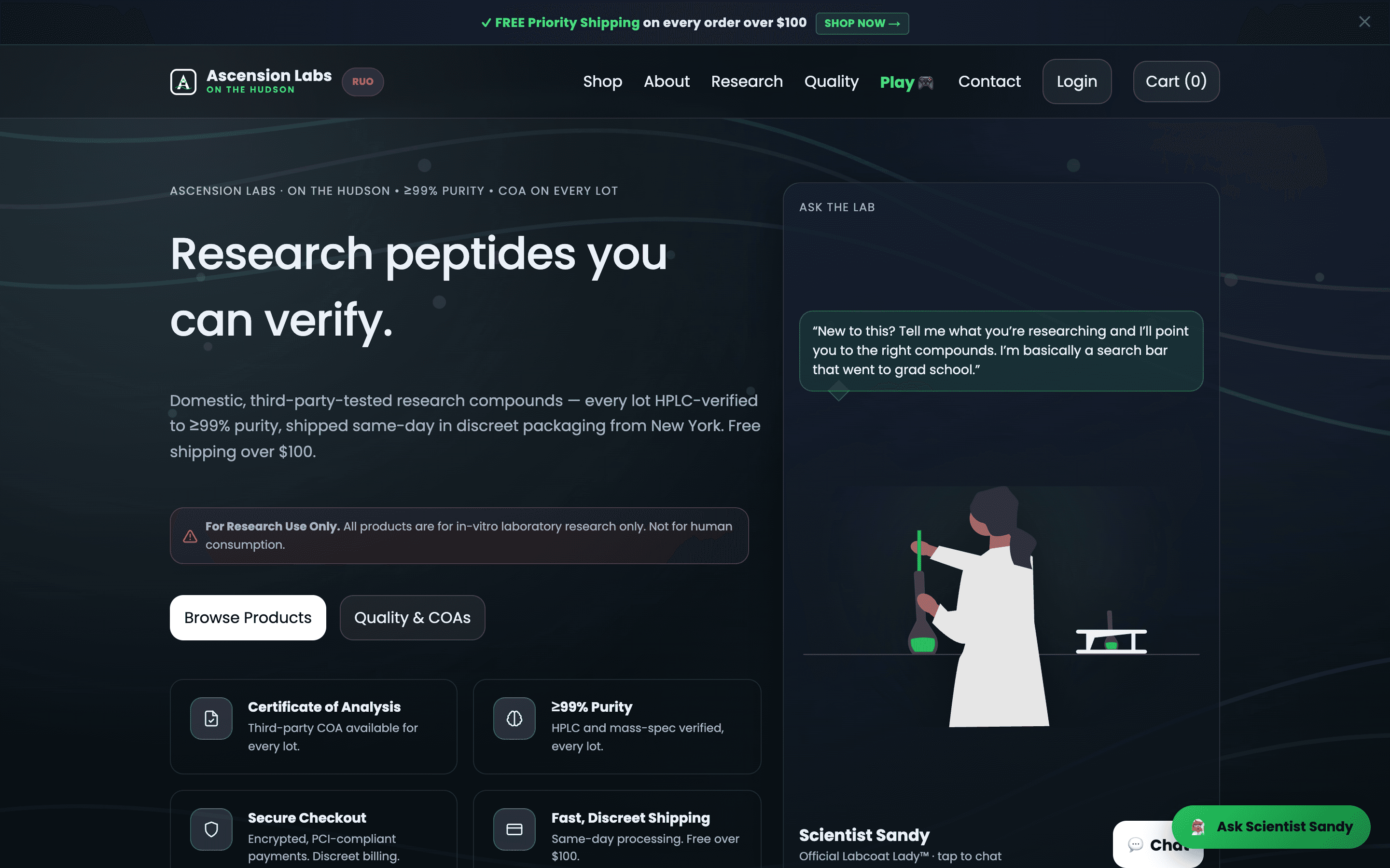 Ascension Labs — screenshot