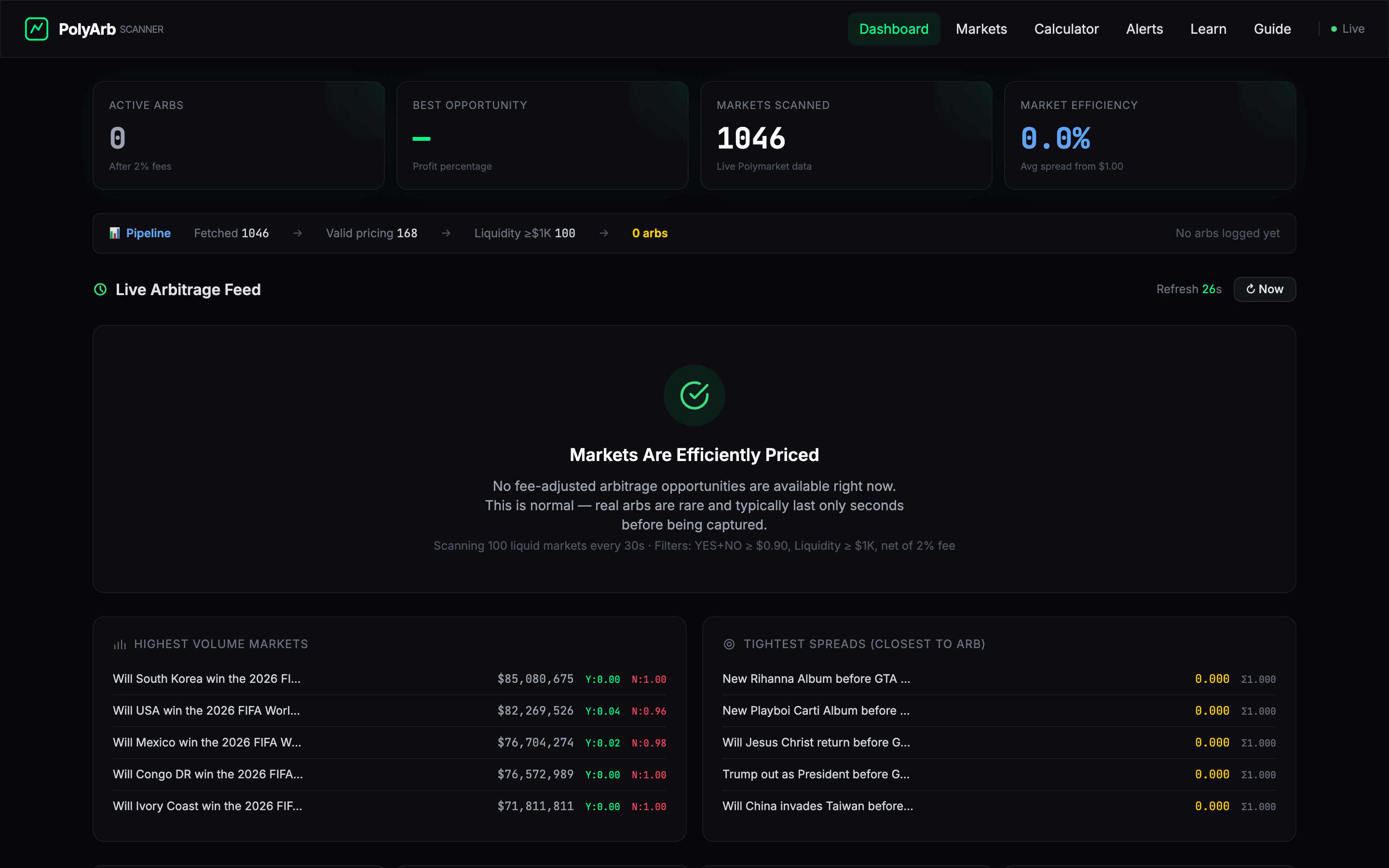 PolyArb Scanner — screenshot