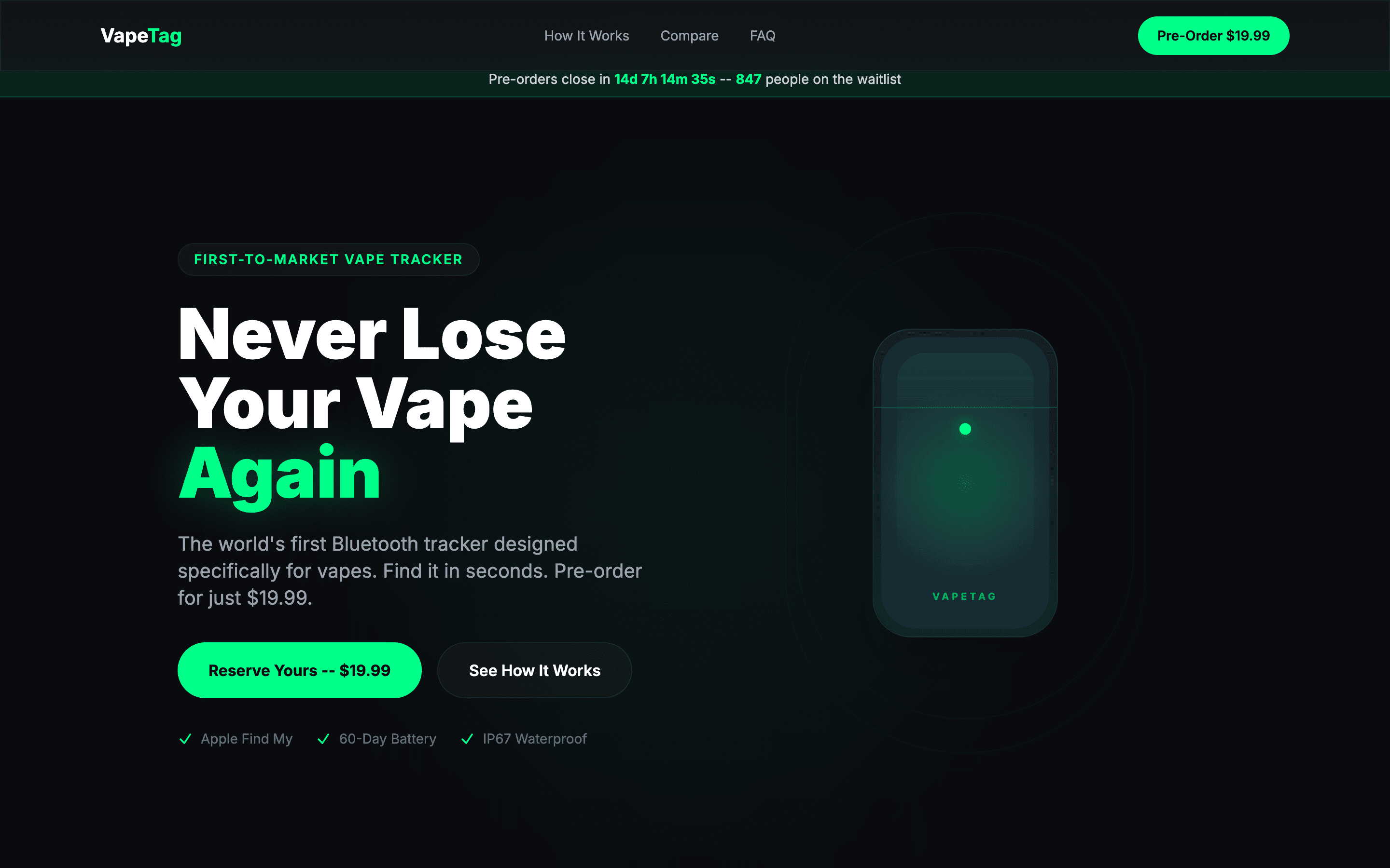 VapeTag — screenshot